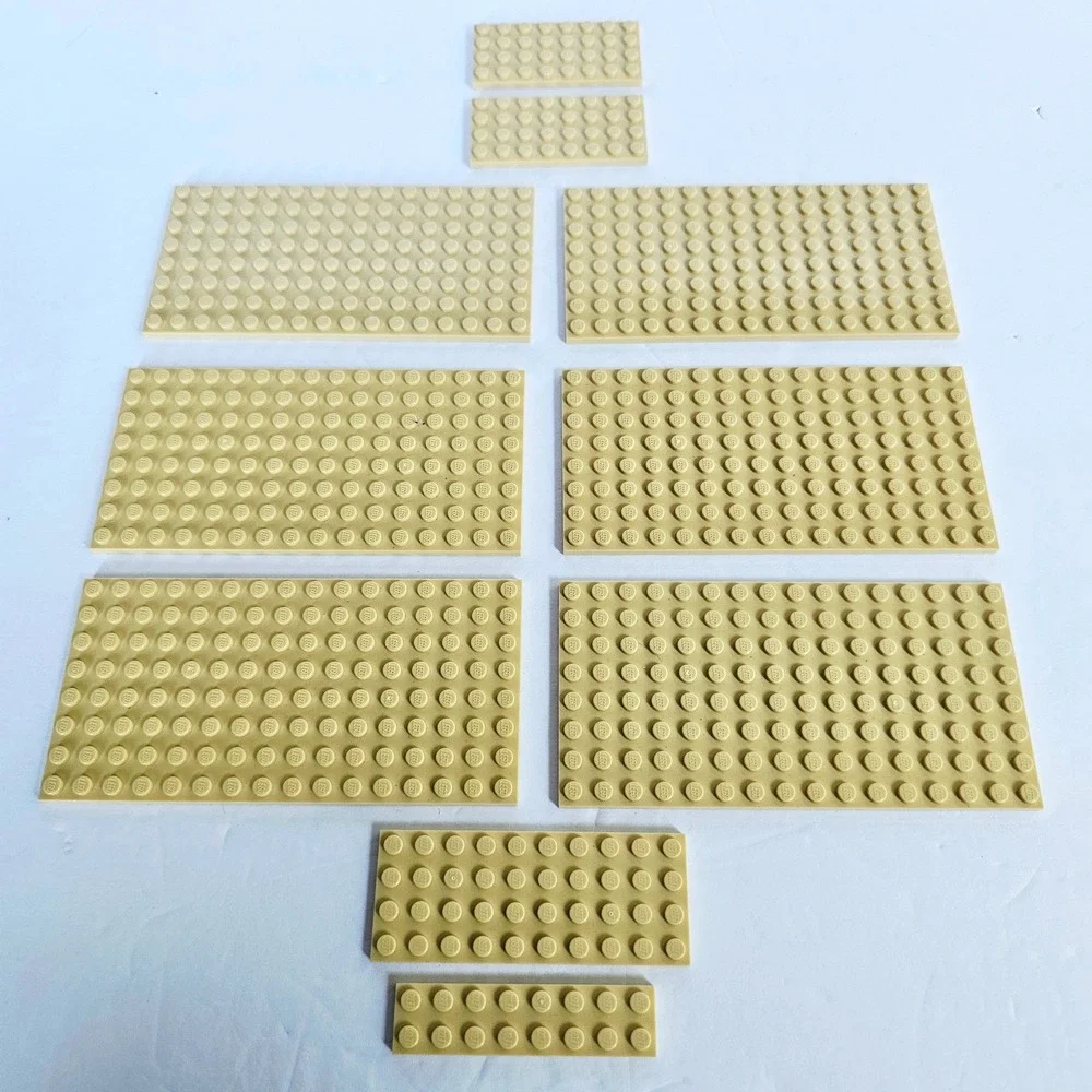 LEGO Tan Baseplate Plate Lot 8x16 4x10 4x8 2x8 Desert Sand Building Blocks 10pc